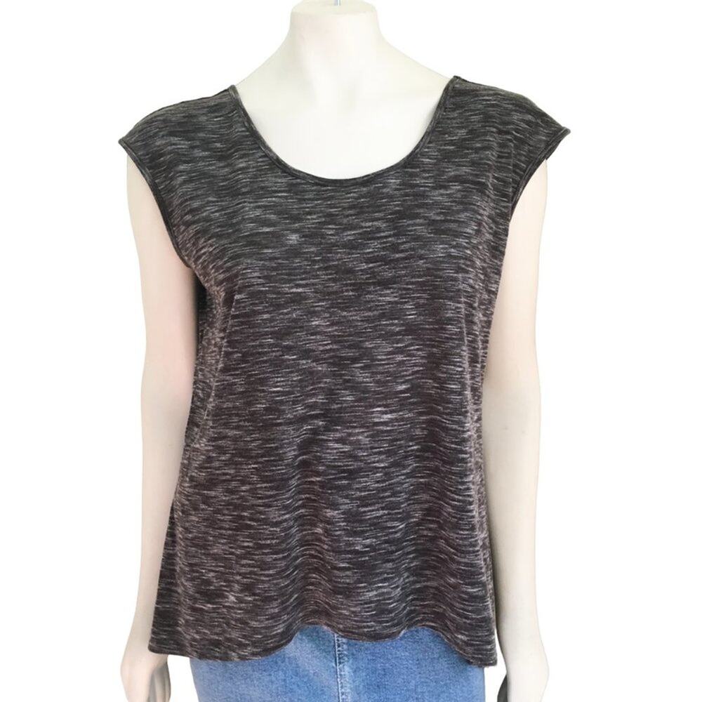 MOSSIMO Sheer Back Lightweight Hi Low Jersey Knit Shirt  SZ L